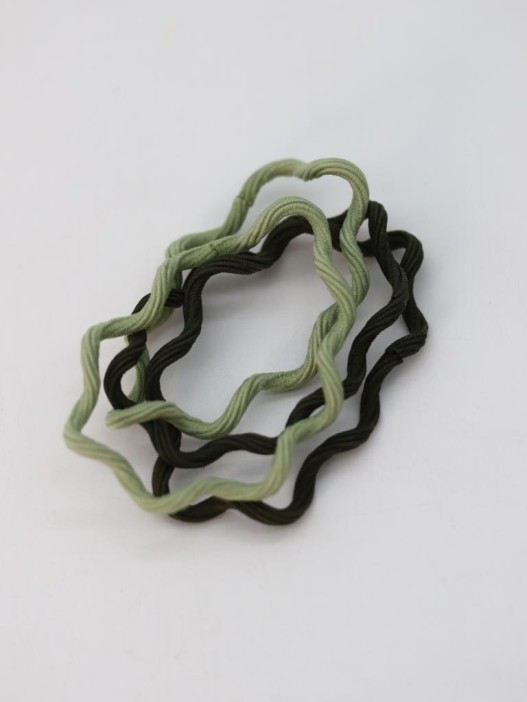 Набор резинок для волос GIRLY "Wave", green, 4 шт. 