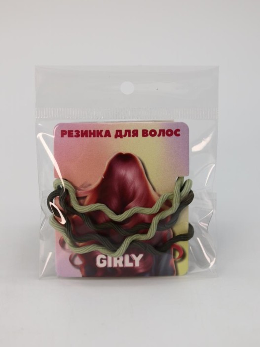 Набор резинок для волос GIRLY "Wave", green, 4 шт. 