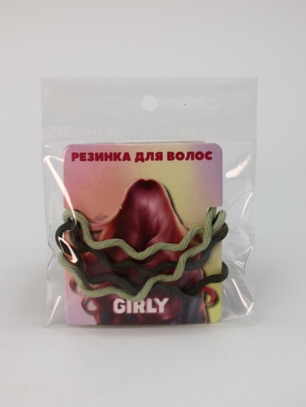 Набор резинок для волос GIRLY "Волна", зеленый, 4 шт.