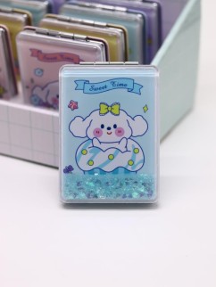 Зеркало шейкер раскладное &quot;Sweet Time the doggie&quot;, голубое, 8*6 см