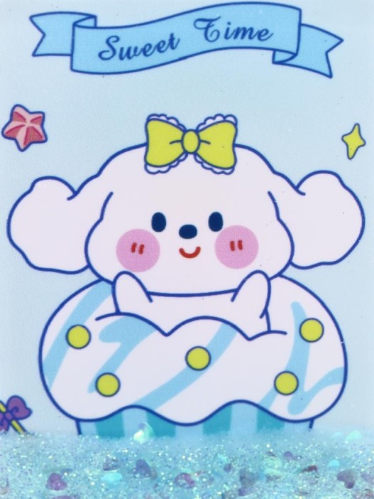 Зеркало шейкер раскладное &quot;Sweet Time the doggie&quot;, голубое, 8*6 см 