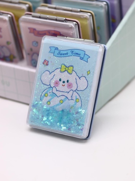 Зеркало шейкер раскладное &quot;Sweet Time the doggie&quot;, голубое, 8*6 см 