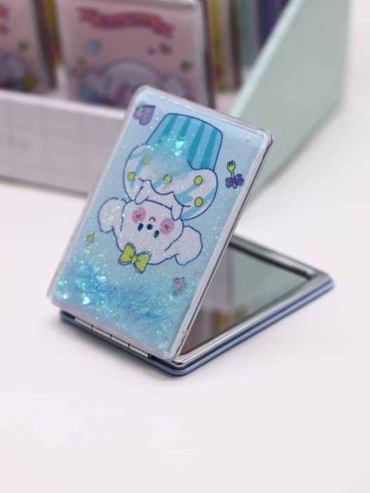 Зеркало шейкер раскладное &quot;Sweet Time the doggie&quot;, голубое, 8*6 см 