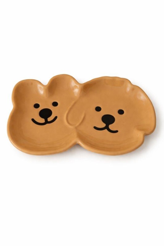 Набор керамических соусников 10шт. "Милый щенок и медвежонок", коричневый (8х14х2 см) 