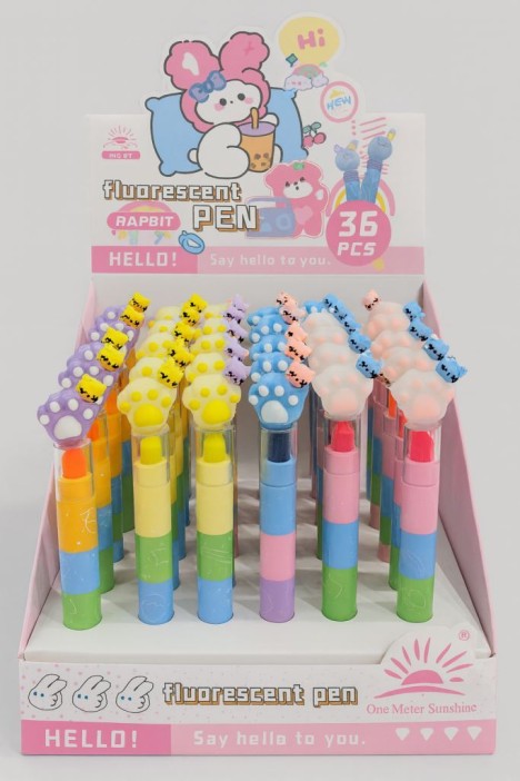 Маркер текстовыделитель флуоресцентный &quot;Multicolored paw&quot;, 5 в 1, mix 