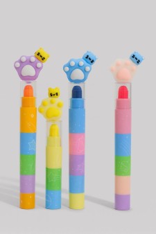 Маркер текстовыделитель флуоресцентный "Multicolored paw", 5 в 1, mix