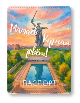 Обложка для паспорта "Город Волгоград. Мамаев Курган зовет!", плотность 600 мкм