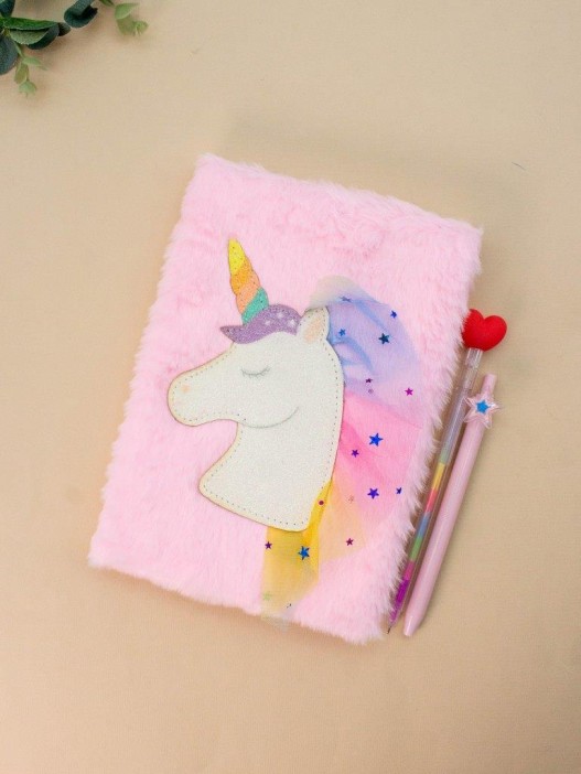 Блокнот плюшевый «Unicorn wind», pink, 21,5х15 см, плотность 70 гр. 