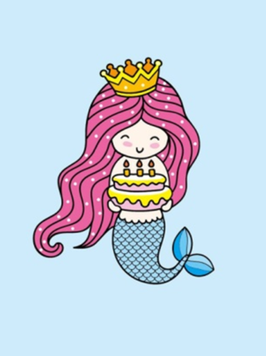 Алмазная мозаика без подрамника &quot;Русалочка с тортом 2&quot;, 15х20 см 