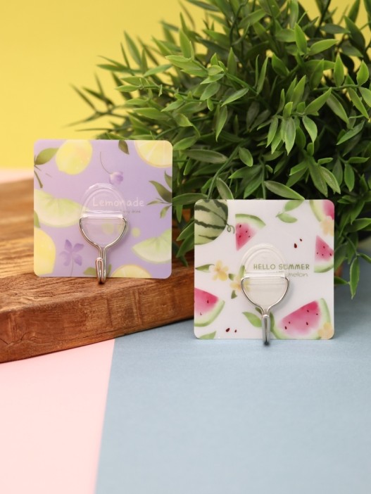 Крючок на липучке «Square juicy fruit» 2шт, mix color 