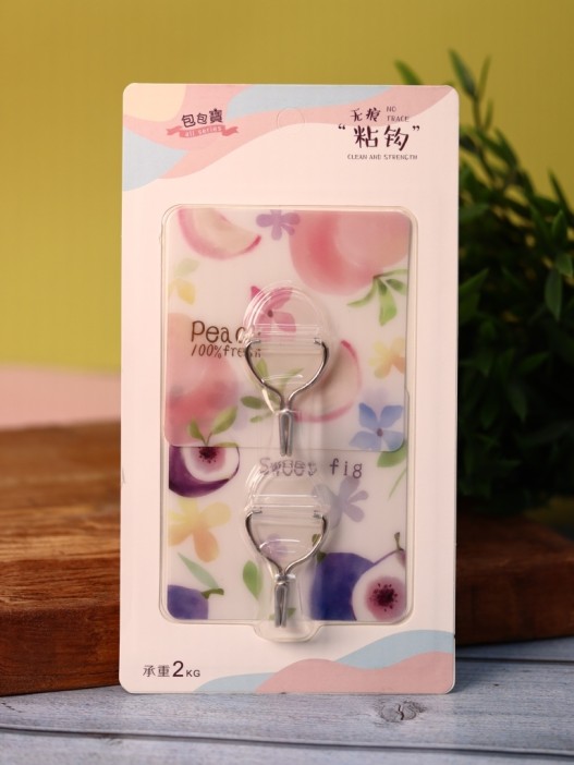 Крючок на липучке «Square juicy fruit» 2шт, mix color 