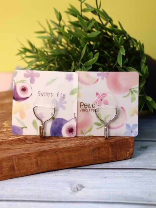 Крючок на липучке «Square juicy fruit» 2шт, mix color 