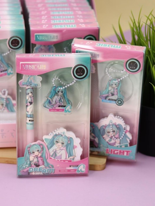 Набор ручка + 2 брелока &quot;Star  girl&quot;, mix, шоу-бокс 18 шт. 