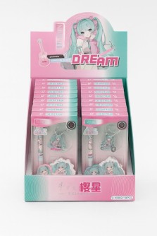 Набор ручка + 2 брелока "Star  girl", mix, шоу-бокс 18 шт.