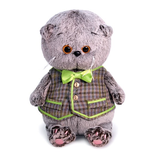 Мягкая игрушка "Басик BABY в клетчатом жилете" (20 см) 