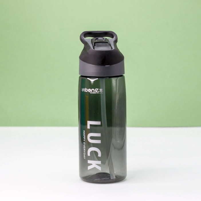 Спортивная бутылка "Happy every day Luck", black (570ml) 