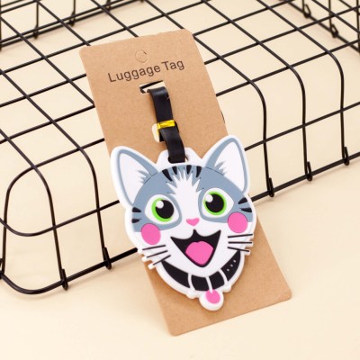 Бирка для багажа "Happy cat gray"
