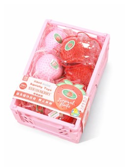 Набор мялок - антистресс "Fresh strawberries" в лотке, 18 шт.