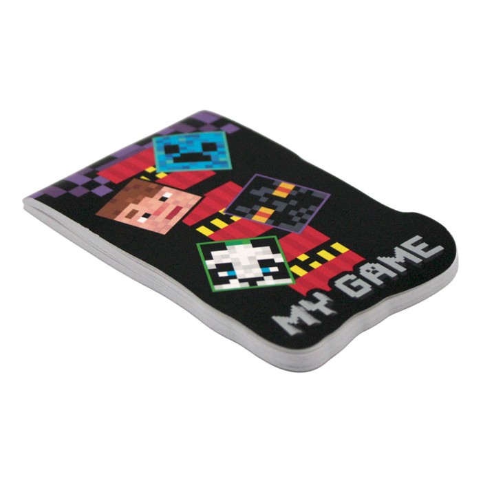 Блокнот фигурный А7 "My Game-1", 40л, на скрепке, тиснение серебряной фольгой 