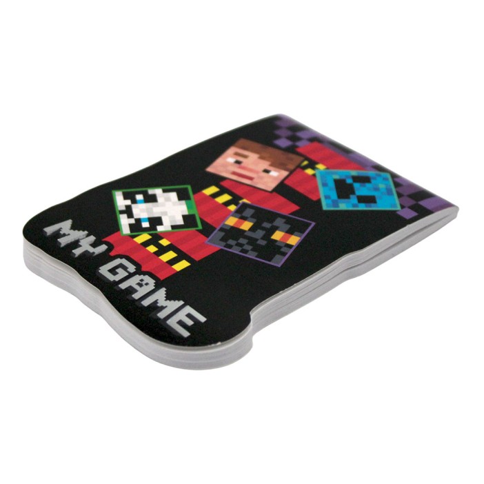 Блокнот фигурный А7 "My Game-1", 40л, на скрепке, тиснение серебряной фольгой 
