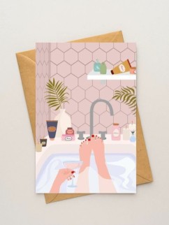 Набор двойных открыток 5 шт. «Ванная комната», 10*15 см