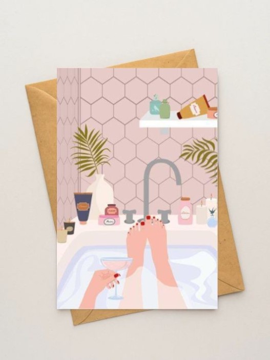 Набор двойных открыток 5 шт. «Ванная комната», 10*15 см 