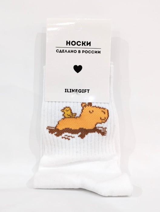 Носки «Capybara and duck», белый, мужские/женские р. 35-40 