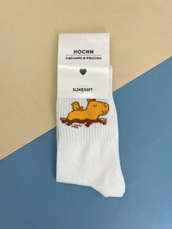 Носки «Capybara and duck», белый, мужские/женские р. 35-40