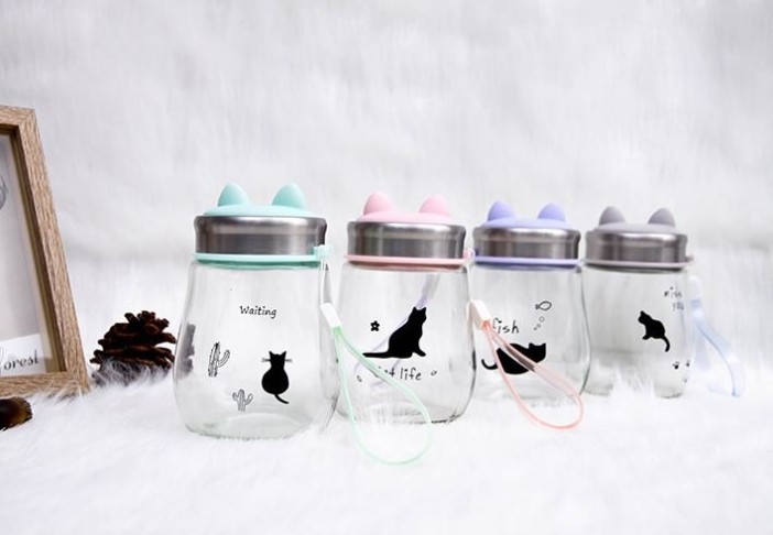 Бутылка "Cat things" grey 