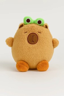 Мягкая игрушка "Обруч для волос Capy Frog", коричневый, 20 см