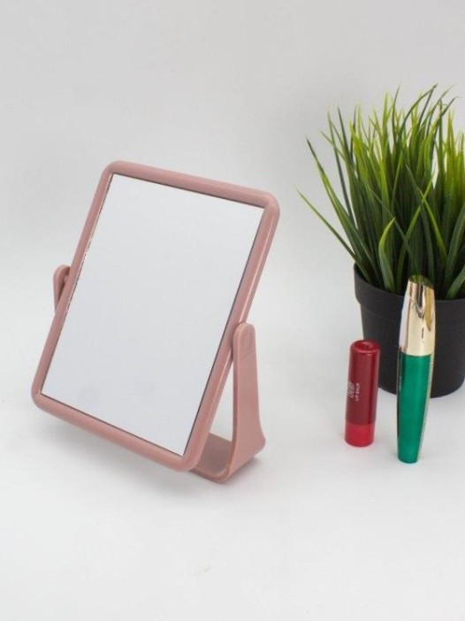 Зеркало настольное "Glossy square", pink (18*15.2 см) 