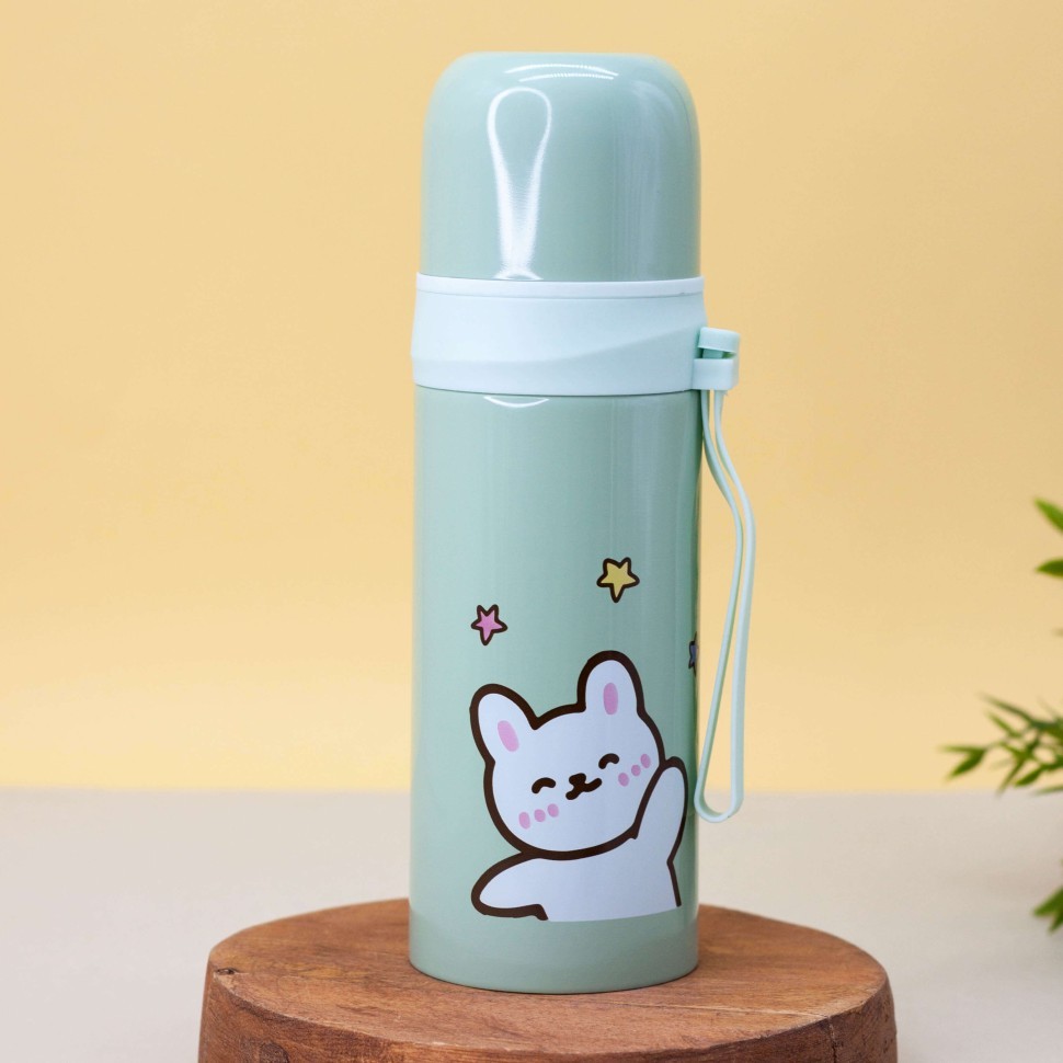 Термос "Cute star cat", green (350 ml)