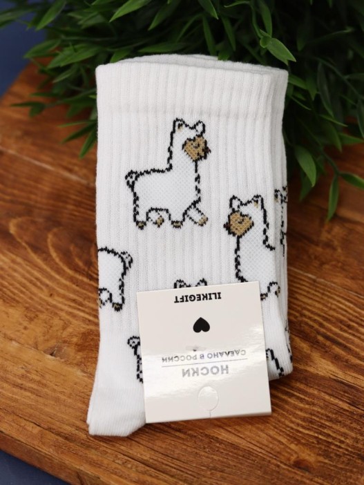 Носки женские "Lama", р. 35-40, белый 