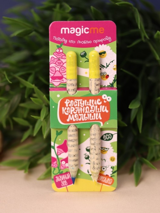Набор растущих карандашей Magicme mini - Львиный зев и Ромашка (синий/желтый) 