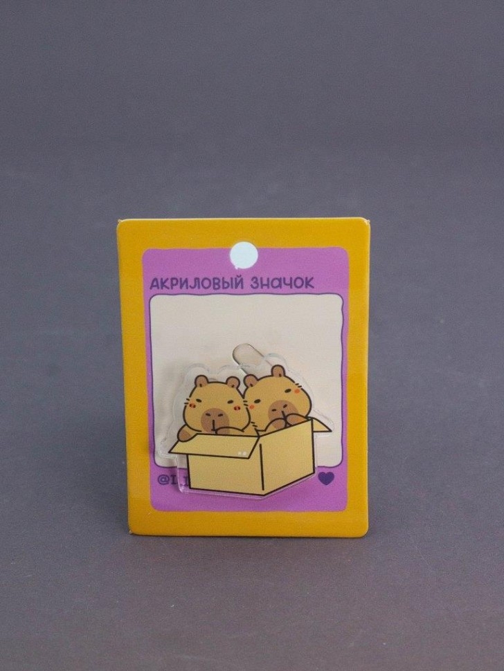 Значок акриловый iLikeGift "Капибара в коробке"