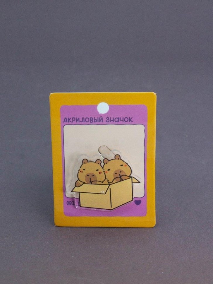 Значок акриловый iLikeGift "Капибара в коробке"
