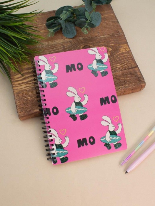 Блокнот на спирали (А5) &quot;Bunny surfer&quot;, pink (14.5*21) 