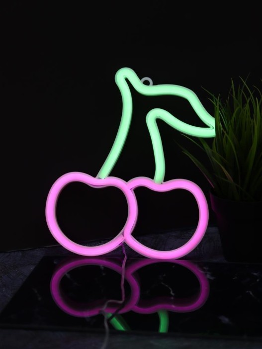 Неоновый подвесной ночник «Cherry», USB, свечение mix (22,5х19,5 см) 