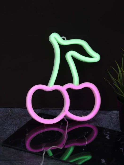 Неоновый подвесной ночник «Cherry», USB, свечение mix (22,5х19,5 см) 