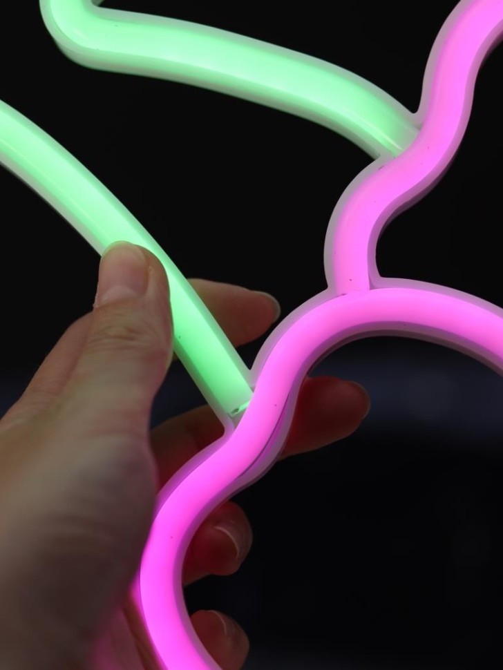 Неоновый подвесной ночник "Вишня", USB, свечение микс (22,5х19,5 см)
