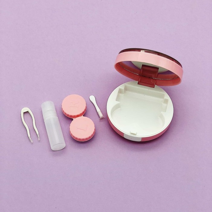 Контейнер для линз "Sparkles", pink 