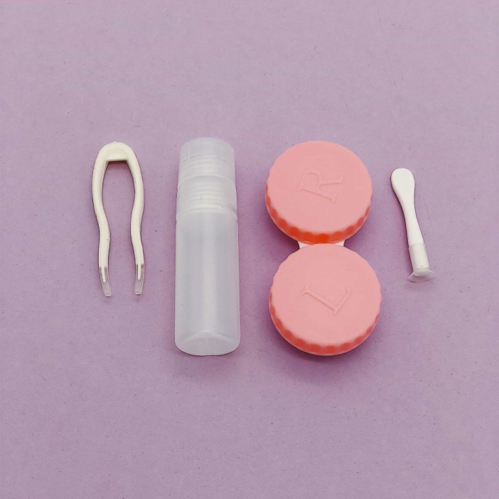 Контейнер для линз "Sparkles", pink 