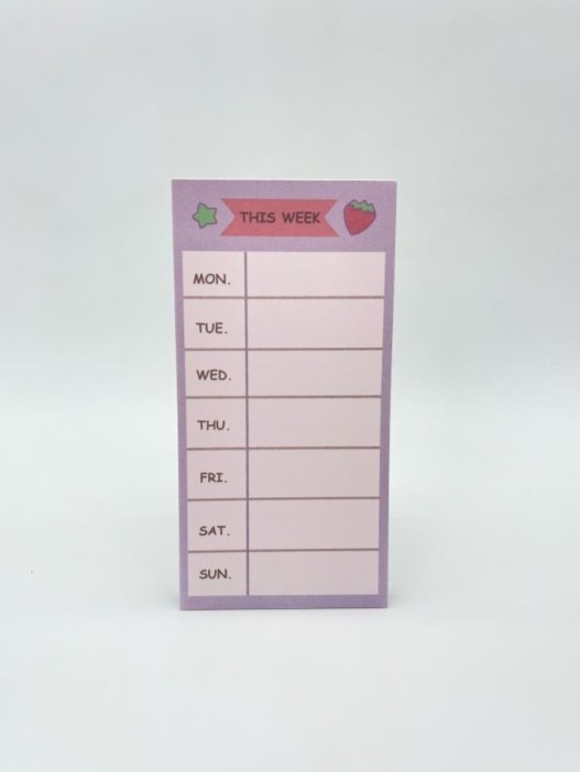Блок для заметок &quot;This week&quot;, strawberry, 50 л. 8*16 см 