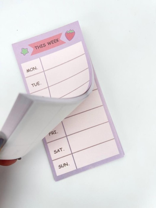 Блок для заметок &quot;This week&quot;, strawberry, 50 л. 8*16 см 