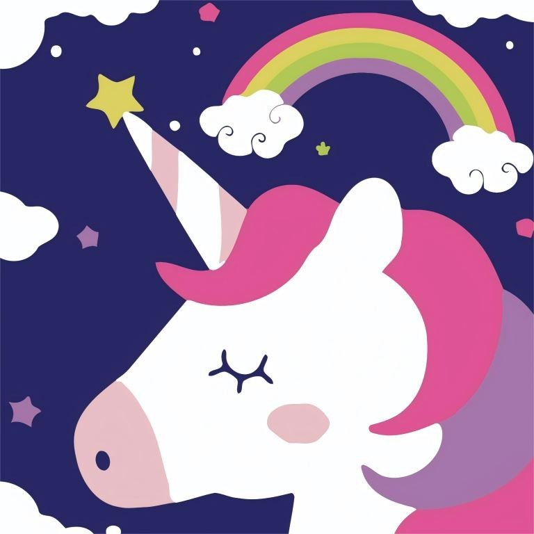 Картина по номерам на подрамнике Draw Me! "Радужный единорог", (20*20 см)