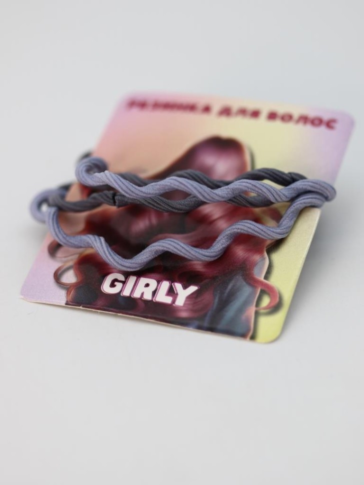 Набор резинок для волос GIRLY "Волна", синий, 4 шт