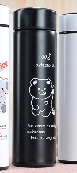 Термос с датчиком температуры «Sweet bear», black (500 ml) 