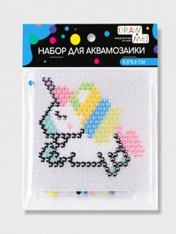 Набор для аквамозаики Draw Me! «Единорожка» 8,5*8,5 см.