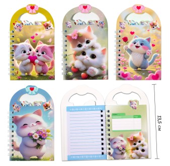 Блокнот "Кошечки" 48л, 8*13,5см, спираль