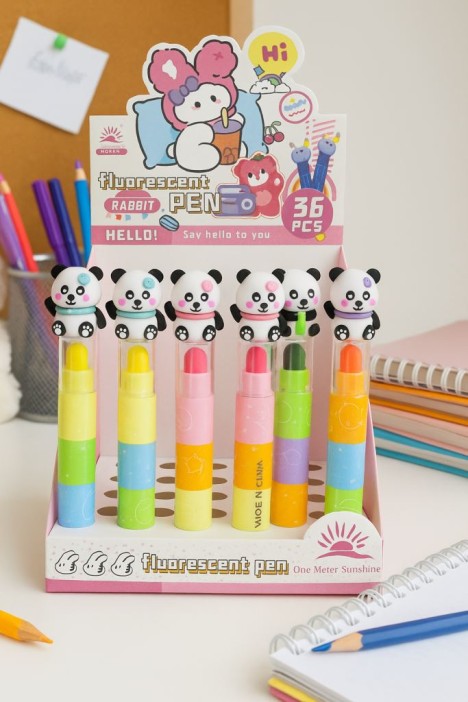 Маркер текстовыделитель флуоресцентный &quot;Colorful panda&quot;, 5 в 1, mix 